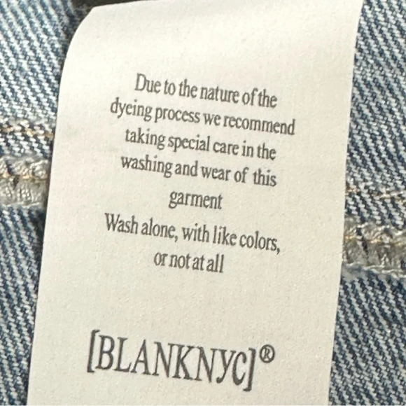NWT Blank NYC Baxter Super High Waist Ripped Raw Hem Straight Leg Jeans Sz: 30 - Picture 12 of 15
